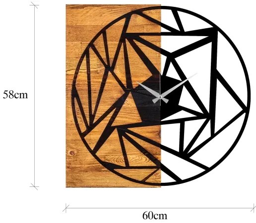 Nástenné hodiny 60x58 cm 1xAA drevo/kov