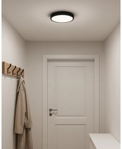 LED stropné svietidlo LED/24W/230V 3000/4000/6500K pr. 30 cm čierna