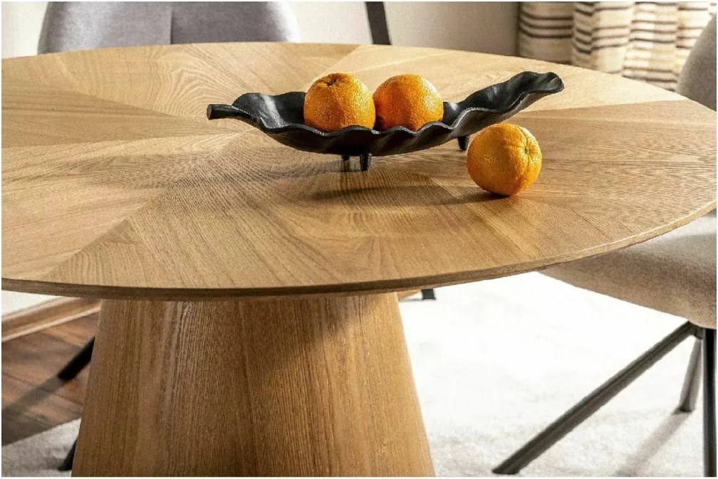 Okrúhly jedálenský stôl ANGEL 120x120 cm, dekor dub