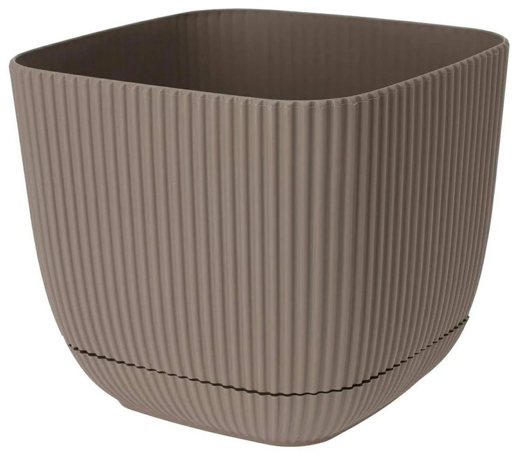 Kvetináč s miskou KEMI 17 cm hnedý