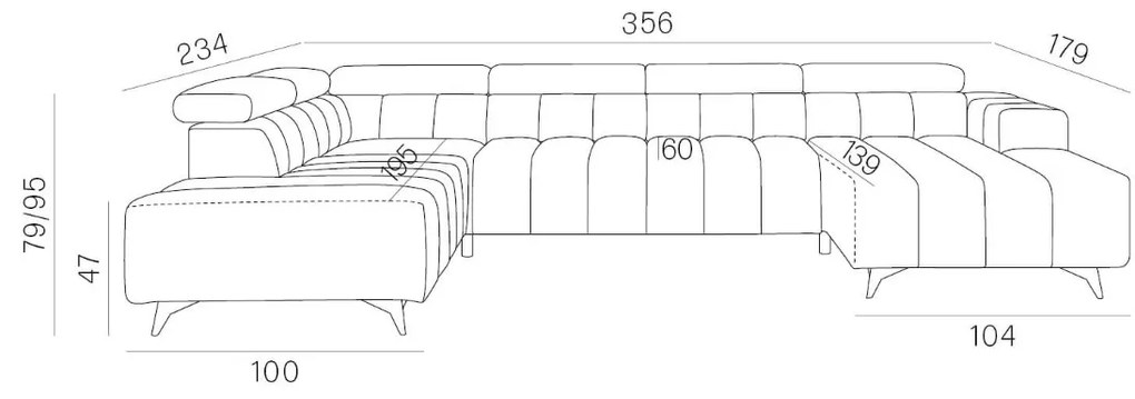ROHOVÁ U SEDAČKA AMANCIO 356 x 234