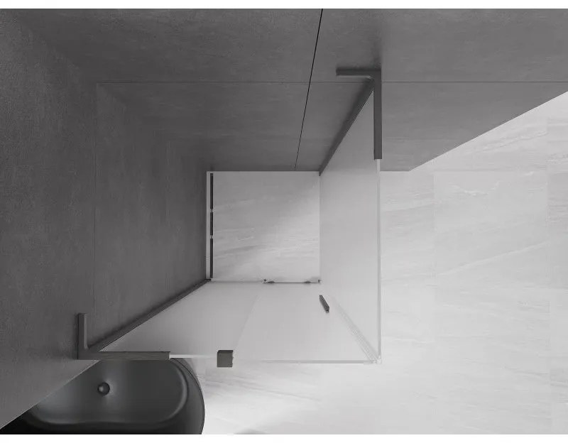 Mexen Velar L, sprchový kút s posuvnými dverami 90 x 90 cm, 8mm sklo námraza, grafit brúsený, 871-090-090-33-66