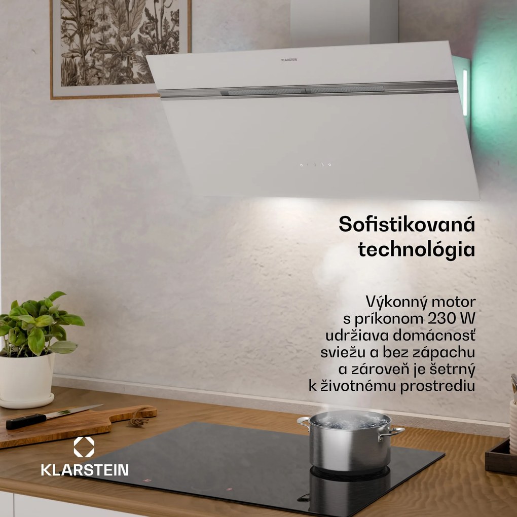 Klarstein Alina digestor, 80 cm, 600 m³/h, Tichý, EEK A