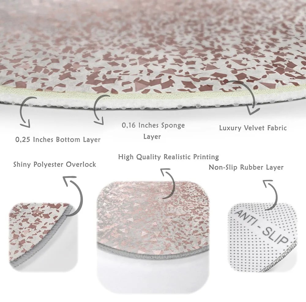 Prateľný okrúhly koberec v sivo-medenej farbe vhodný pre robotické vysávače ø 100 cm Comfort – Mila Home