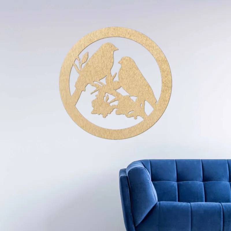 Drevený obraz na stenu vtáky na konári | SENTOP PR0517