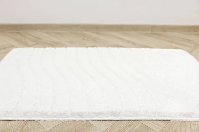 Kúpeľňový koberček Sara biely, vlny