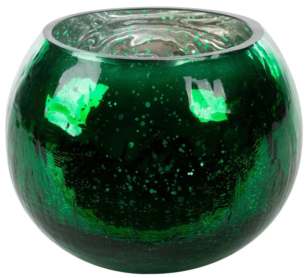 SKLENENÝ KVETINÁČ VERRE3 (1) (FI) 15X11 CM ZELENÉ