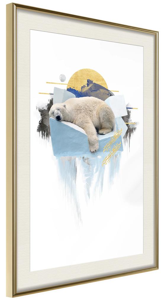 Artgeist Plagát - Polar Bear [Poster] Veľkosť: 20x30, Verzia: Zlatý rám