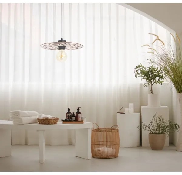 Luster na lanku FALCO 1xE27/60W/230V pr. 30 cm béžová