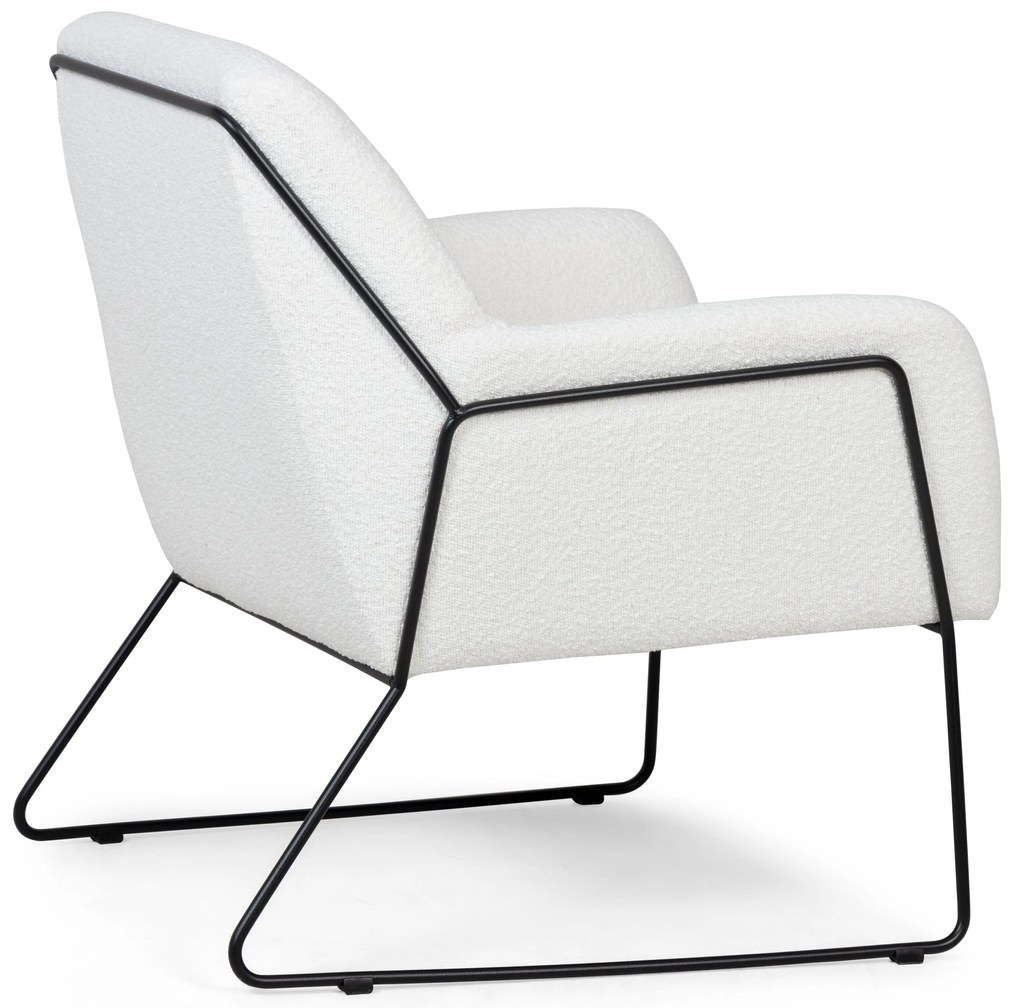 Biele designové kreslo MILAN