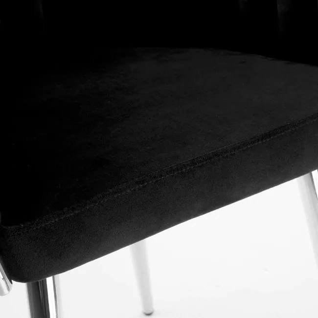 Jedálenská stolička COFTON zamatová, strieborná / čierna