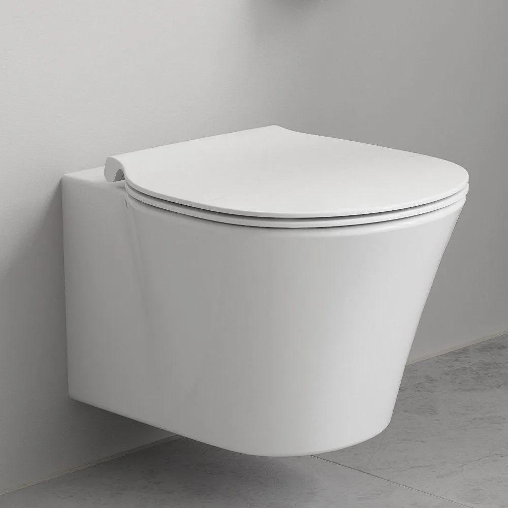 IDEAL STANDARD Connect Air závesné WC AquaBlade s hlbokým splachovaním, 365 x 545 mm, biela + Slim WC sedátko so Softclose mechanizmom, E008701