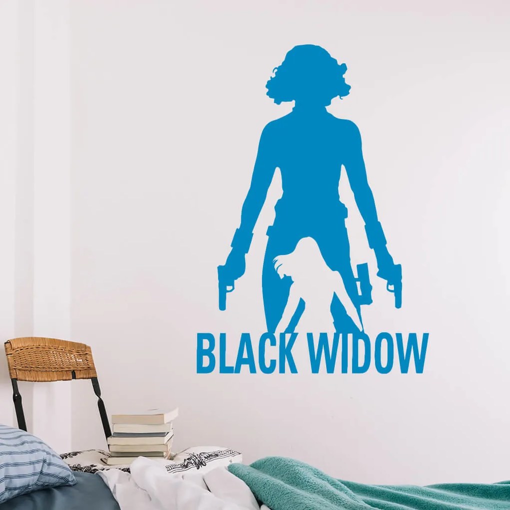 Veselá Stena Samolepka Black Widow silueta Farba: žlutá, Veľkosť: 100 x 70 cm