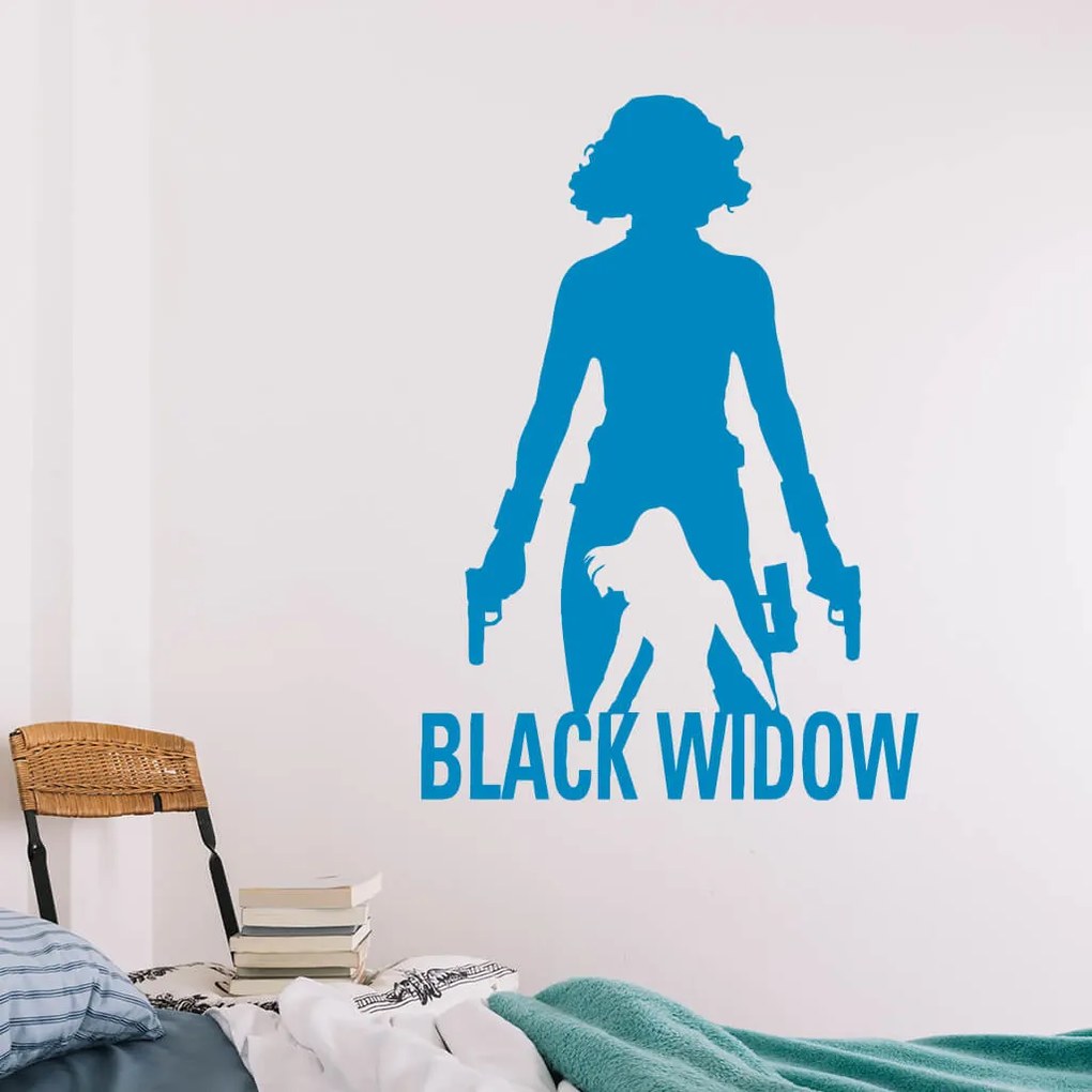 Veselá Stena Samolepka na stenu na stenu Black Widow silueta Farba: černá