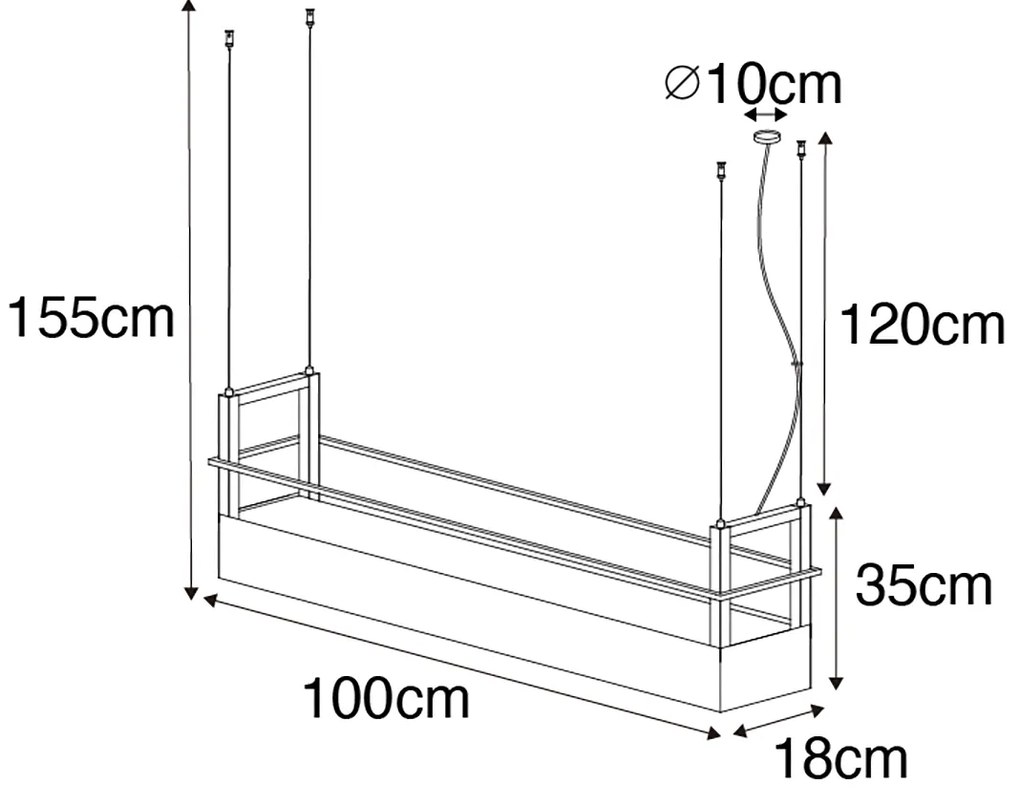 Inteligentné závesné svietidlo čierne s poličkou vrátane 4 Wifi GU10 - Cage Rack
