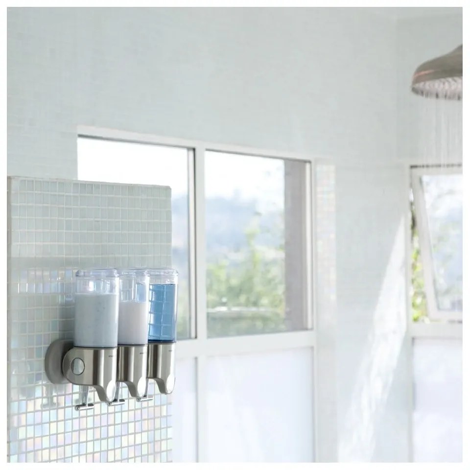 Nástenný dávkovač mydla z nerezovej ocele v striebornej farbe 1.32 l - simplehuman