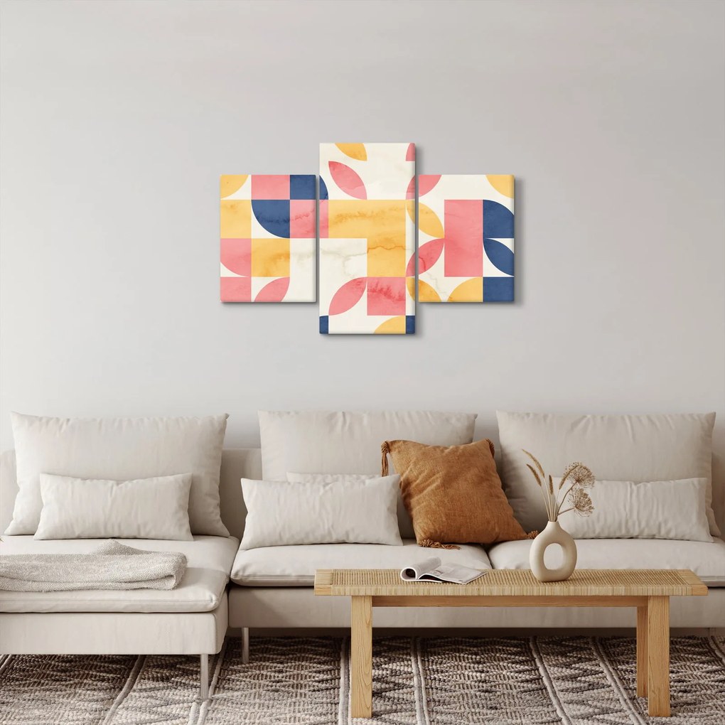 Obraz - Abstrakcia s retro vzormi (90x60 cm)