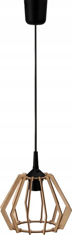 Závesné stropné LED svietidlo, drevené, s háčikom