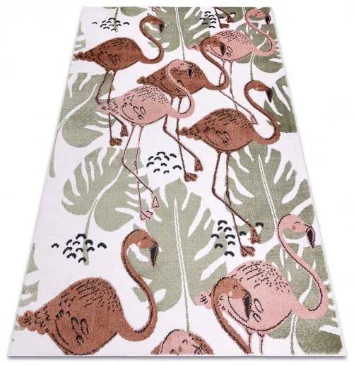 Dywany Łuszczów Detský kusový koberec Fun Flami Flamingos cream - 180x270 cm