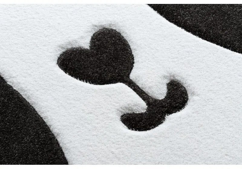 Detský kusový koberec Petit Panda white kruh, 140x140 (priemer) kruh, čiernobiela, detská izba, Dywany Łuszczów