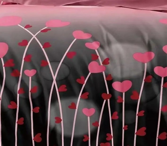 Obliečky LIVERA HEARTS PINK 7-dielna sada 140x200 cm