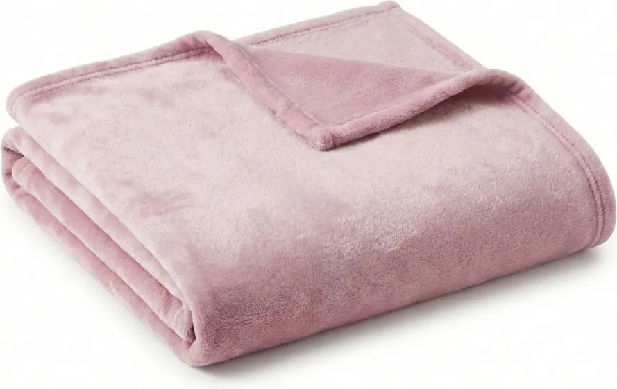 Mikroplyšová deka SOFT, púdrovo ružová Rozmer: 160 x 200 cm