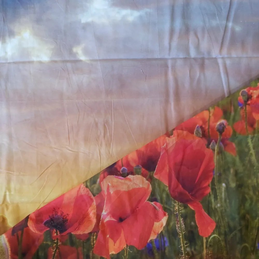 Gipetex Natural Dream 3D talianské obliečky 100% bavlna Papaveri - 140x220 / 70x90 cm
