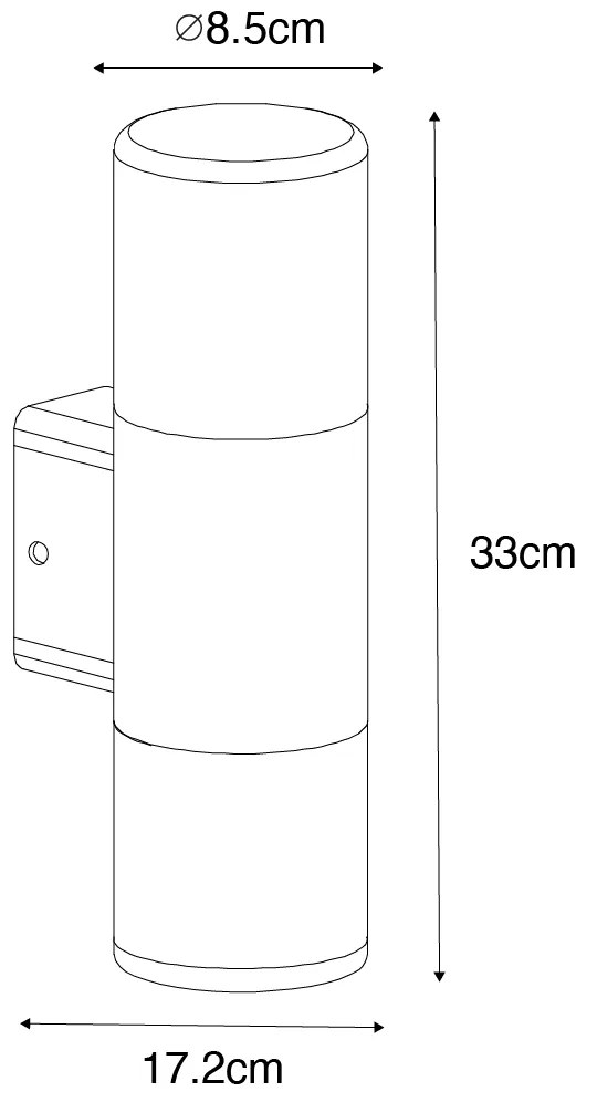 Moderná vonkajšia nástenná lampa čierna 2-svetlo IP44 - Odense