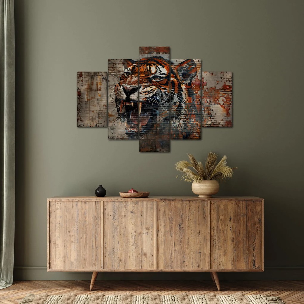 Obraz - Tiger z tehál (150x105 cm)