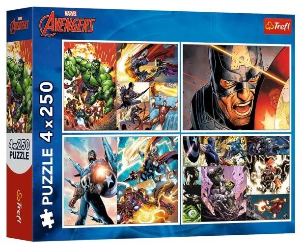 Trefl Puzzle 4x250 - Avangers / Hrdinské dni