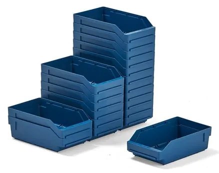 Plastové boxy na súčiastky REACH, 300x180x95 mm, 20 ks, modré