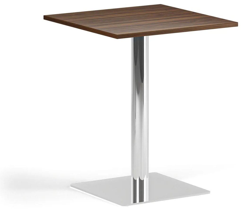 Konferenčný stolík ENZO, 60x60 cm, chróm podnož, orech