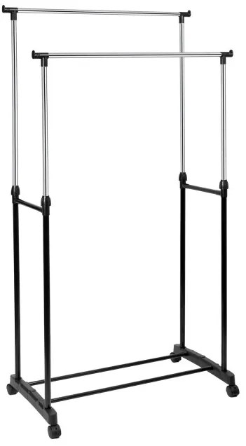 Vešiakový stojan na kolieskach WALERIA čierny