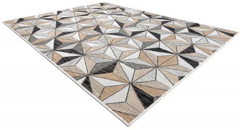 Dywany Łuszczów Kusový koberec Cooper Sisal Mosaic 22222 ecru/black – na von aj na doma - 160x220 cm