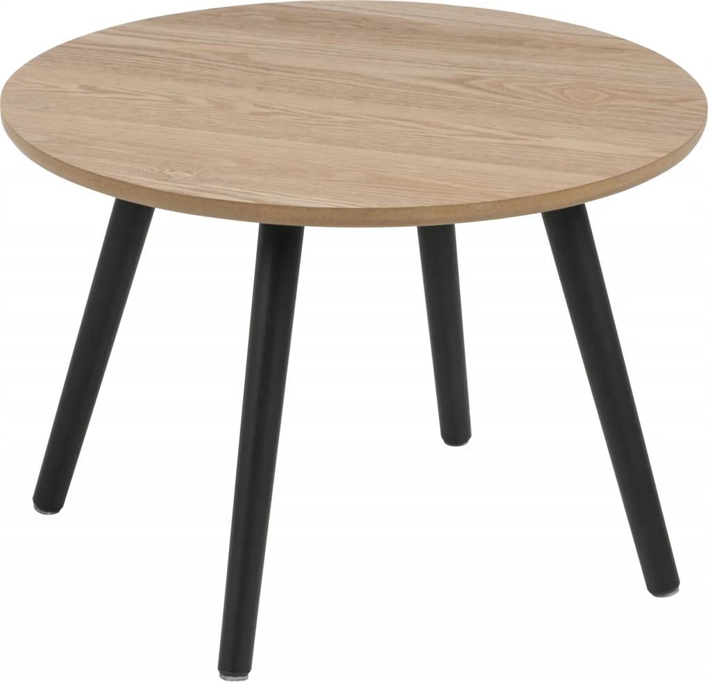 Masiv24 - Príručný stolík STAFFORD 50 cm, prírodná, čierna
