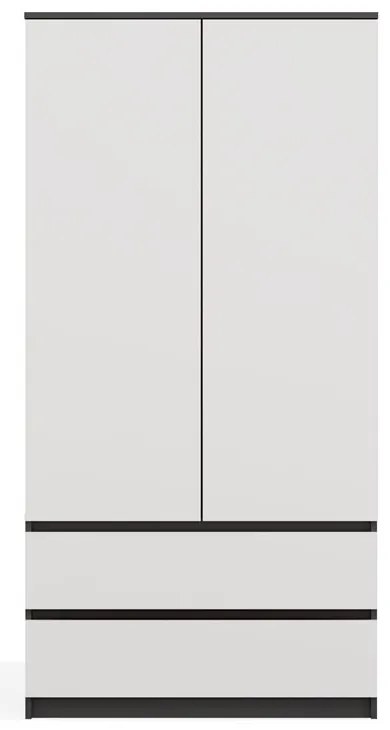 Šatní skříň Malwa SS-90 cm antracit/bílá