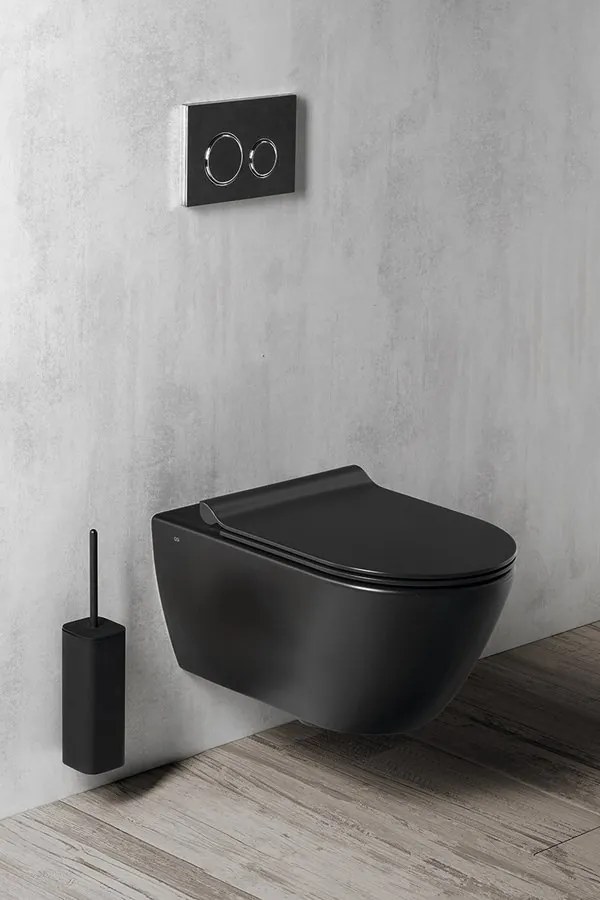 GSI GSI, PURA závesná WC misa, Swirlflush, 55x36 cm, čierna dual-mat, 881526