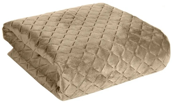 Dekorstudio Zamatový prehoz na posteľ DIMON v béžovej farbe Rozmer prehozu (šírka x dĺžka): 70x160cm