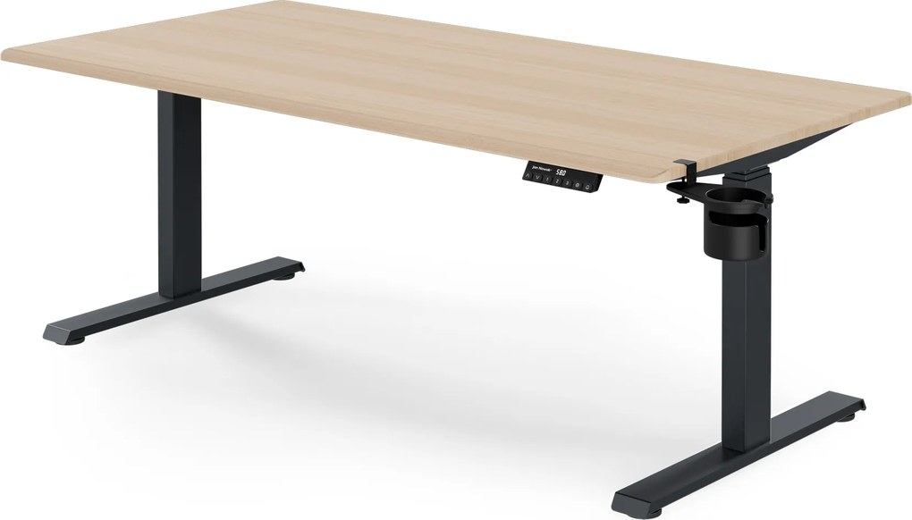 Elektrický stôl s reguláciou výšky ergonomický antracitový/dub sonoma,1600x800 mm: ARIA