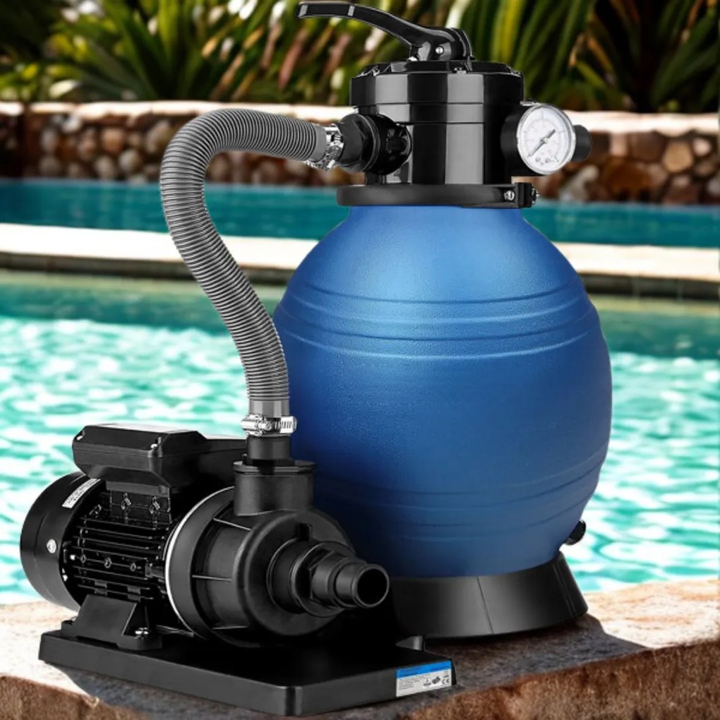 Piesková filtrácia k bazénu AQUA, 10 200 l/h, modrá Jurhan