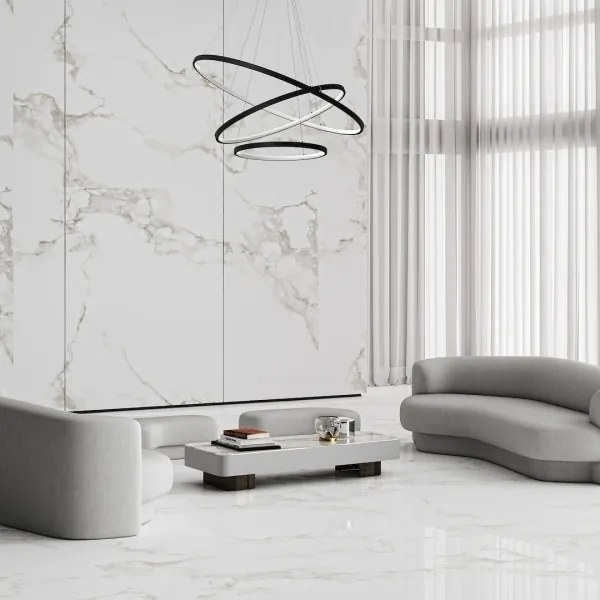 LED Luster na lanku HOOP LED/93W/230V pr. 80 cm 4000K čierna