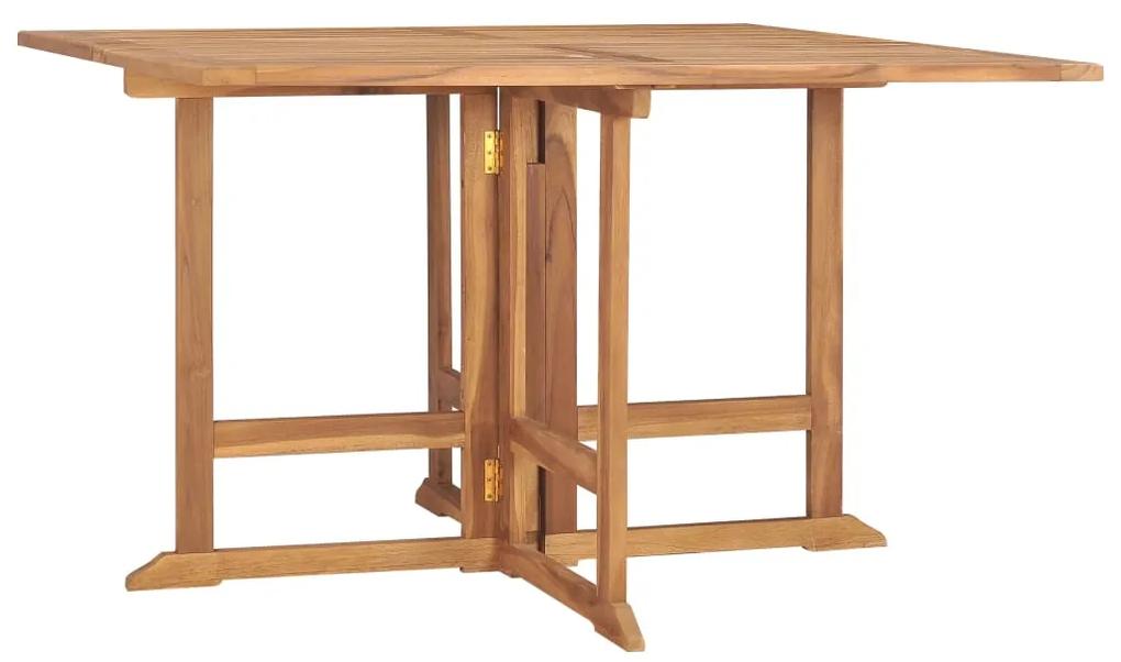 Skladací záhradný jedálenský stôl 120x120x75 cm tíkový masív 315451