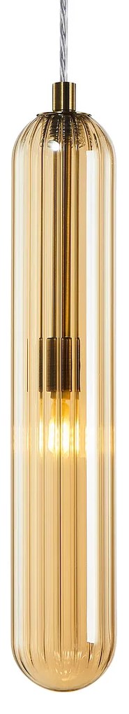 Závesné svietidlo Pax, 1x medové sklenené tienidlo, g
