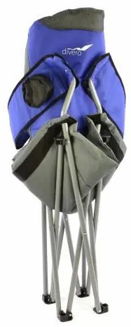 Divero Deluxe 35087 Skladacia kempingová rybárska stolička - modro / sivá