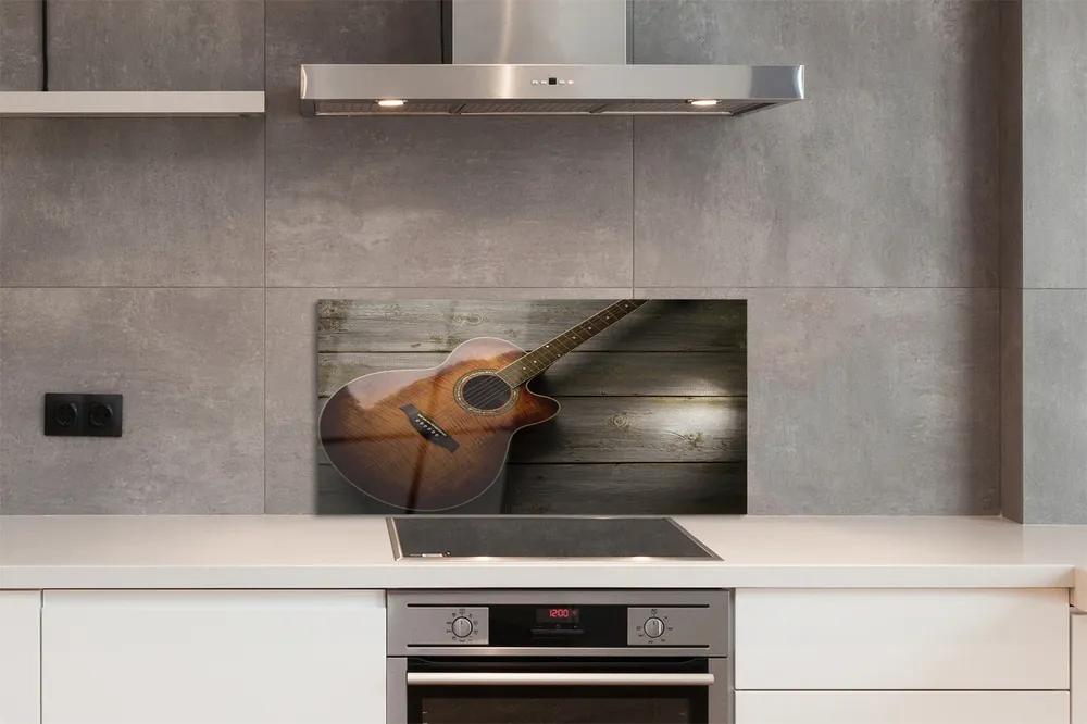 Sklenený obklad do kuchyne gitara 100x50 cm