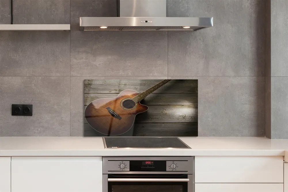 Sklenený obklad do kuchyne gitara 125x50 cm