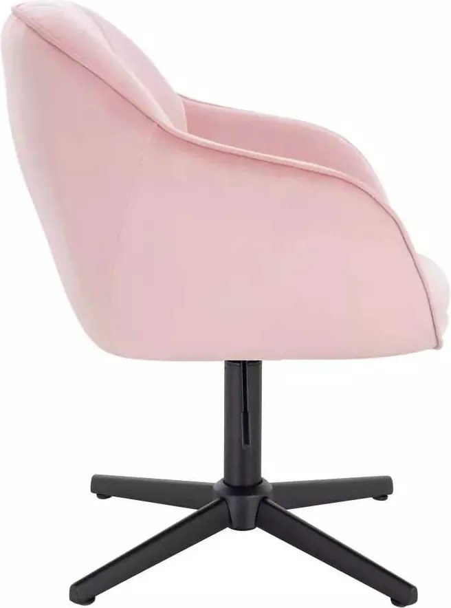 LuxuryForm DESIGN Stolička AVOLA VELUR na čiernom kríži - svetlo ružová