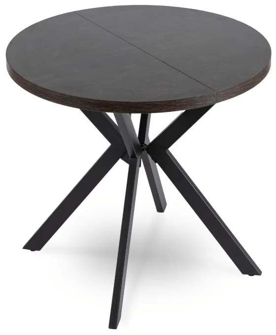 JAKS Okrúhly rozkladací stôl 80 - 160 cm čierny Dorian