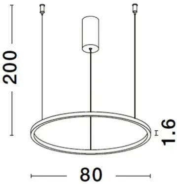 LED luster Tarquin 80 Strieborná