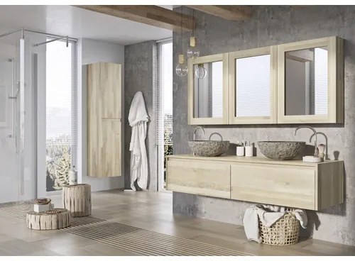 Kúpeľňová skrinka pod umývadlo Sanox Carvalho dub rustikálny 140 x 40 x 48 cm